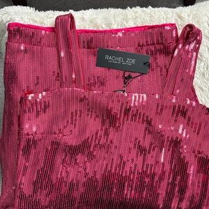 Rachel Zoe Sequin Fringe Skirt Set in Vibrant Pink